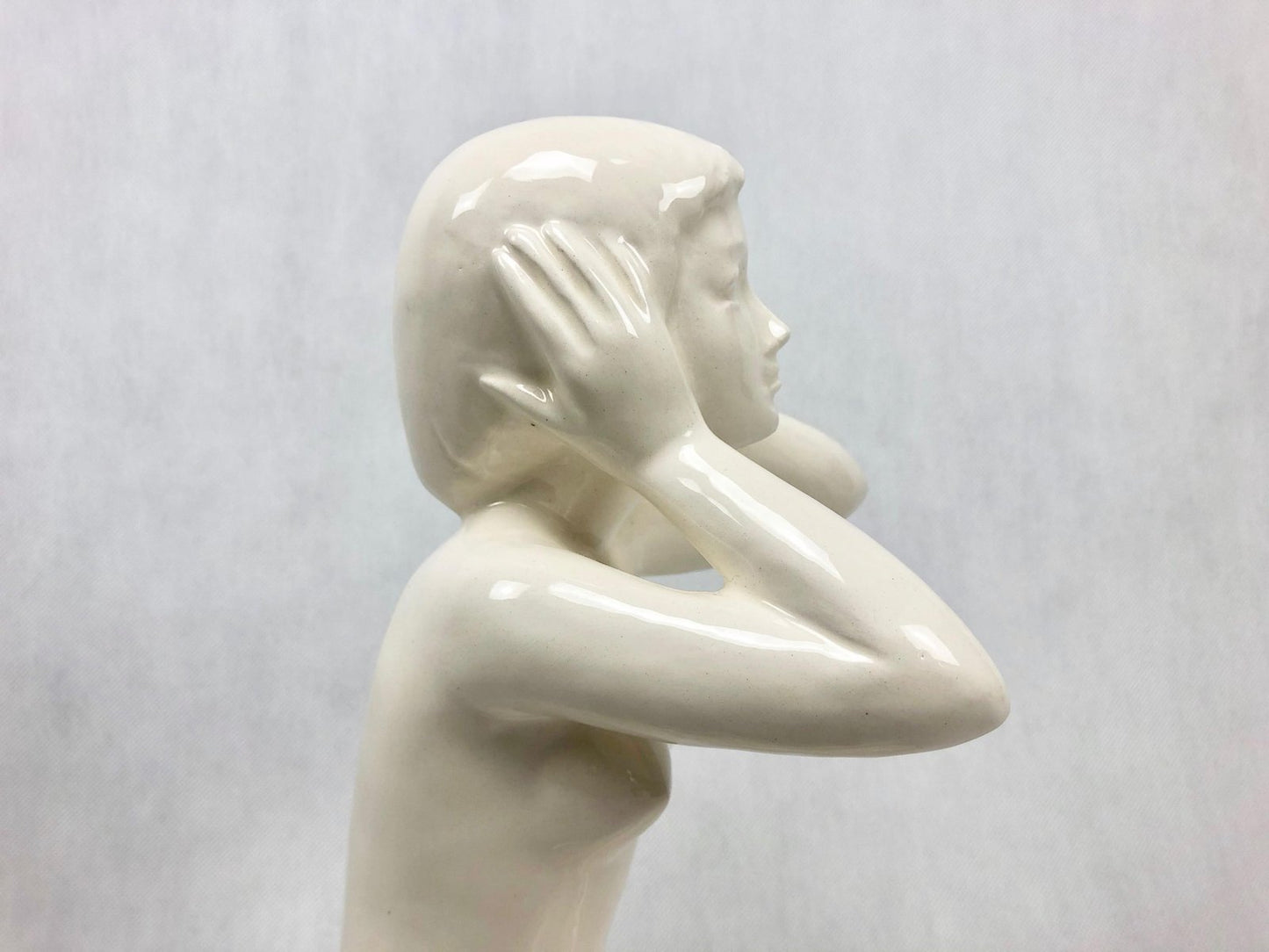 Kneeling Nude Woman Statue from Jihokera Bechyně, 1960s