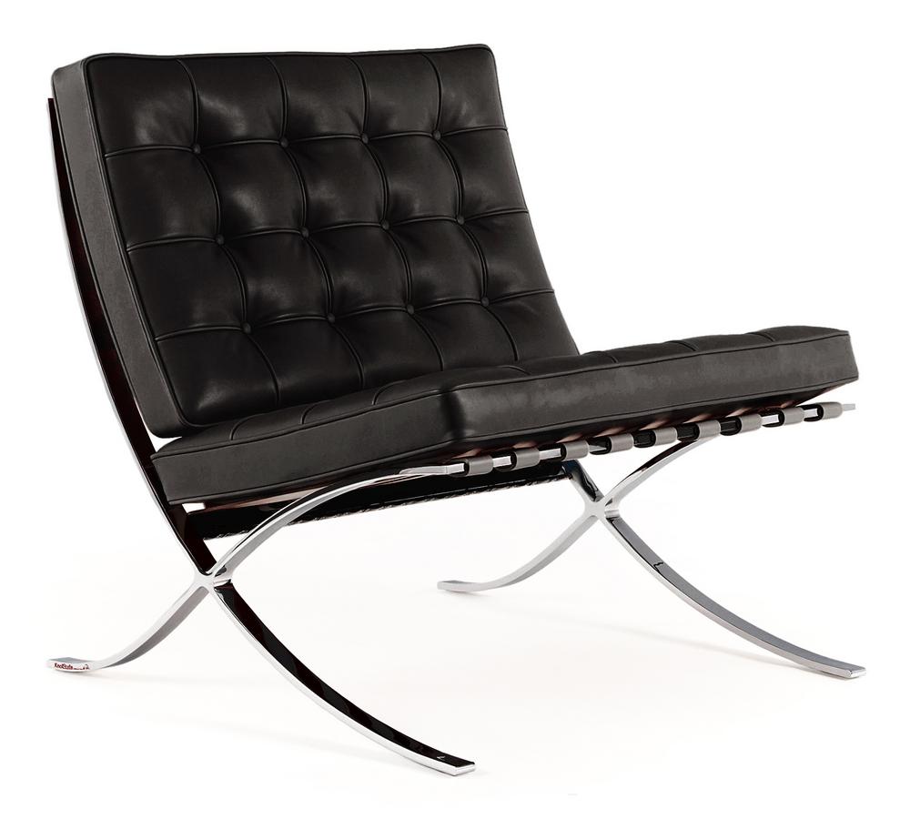 Barcelona® RELAX - Leather Armchair by Knoll #Venezia Leather | Black (01)