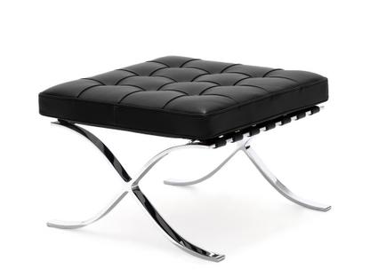 Barcelona® - Leather Footstool by Knoll #Venezia Leather | Black (01)