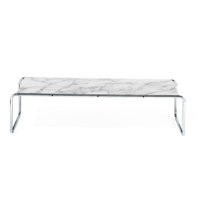 Laccio - Rectangular Marble Coffee Table by Knoll #White Arabescato marble (MA)