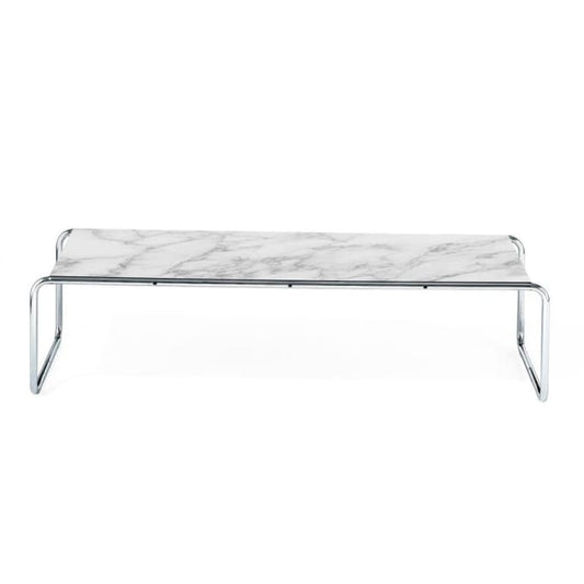 Laccio - Rectangular Marble Coffee Table by Knoll #White Arabescato marble (MA)