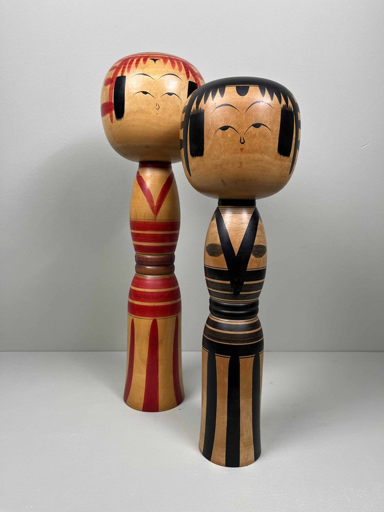 Kokeshi Dolls Family fom Miyagi, 1960s, Set of 2