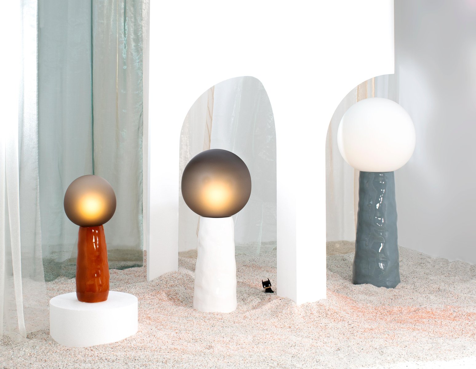 Kokeshi High Grey Acetato Terracotta Floor Lamp by Pulpo