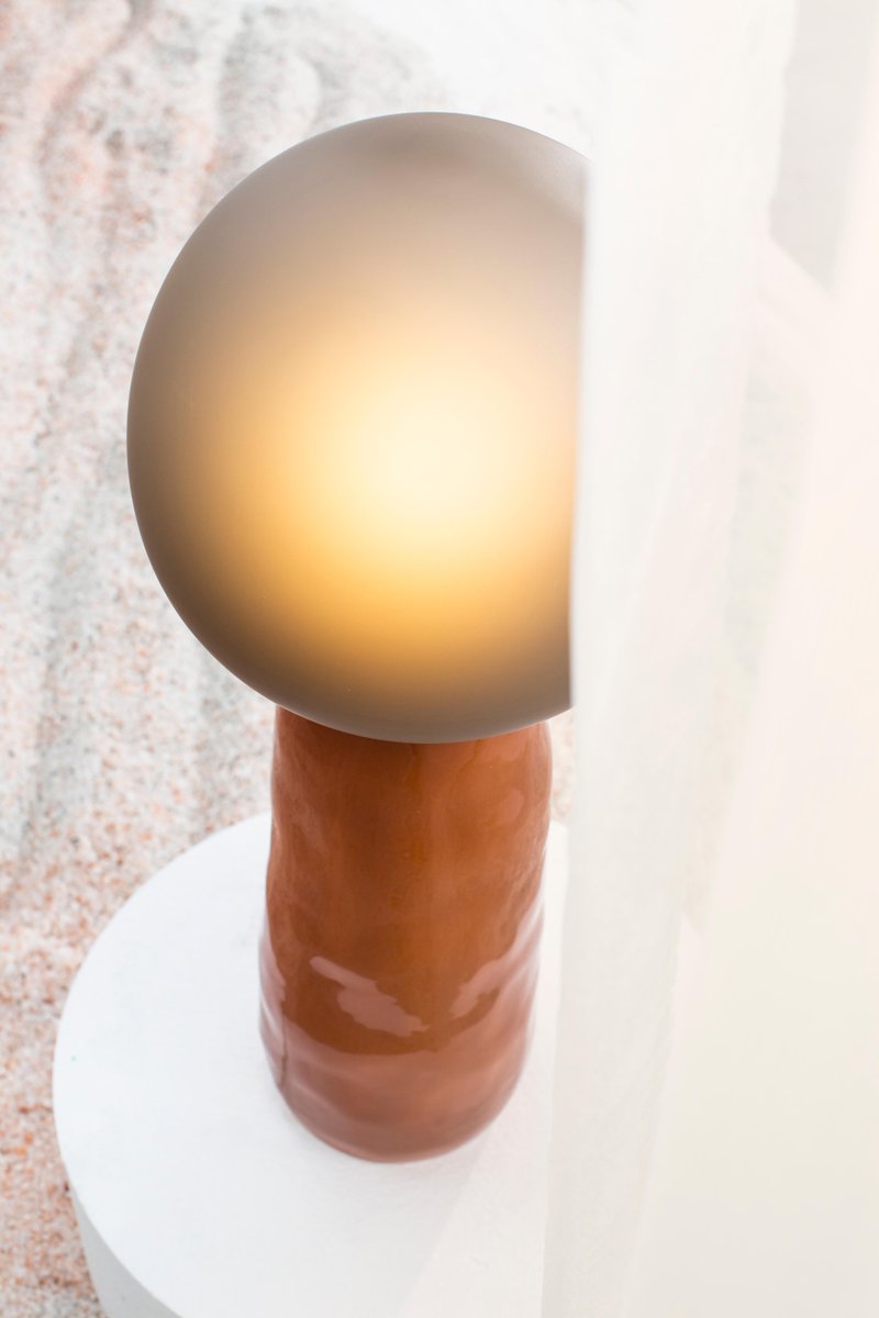 Kokeshi High Grey Acetato Terracotta Floor Lamp by Pulpo