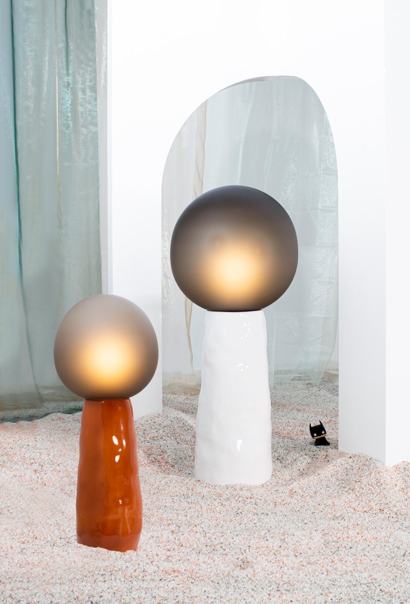 Kokeshi High Grey Acetato Terracotta Floor Lamp by Pulpo