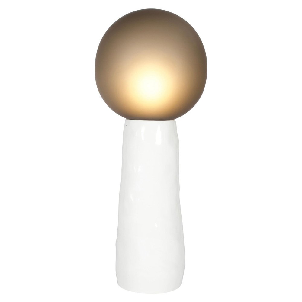 Kokeshi Medium Grey Acetato White Floor Lamp by Pulpo