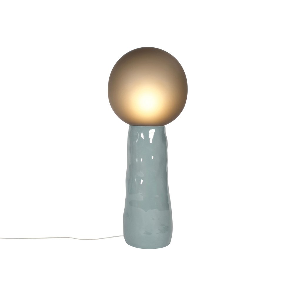 Kokeshi Medium Grey Acetato White Floor Lamp by Pulpo