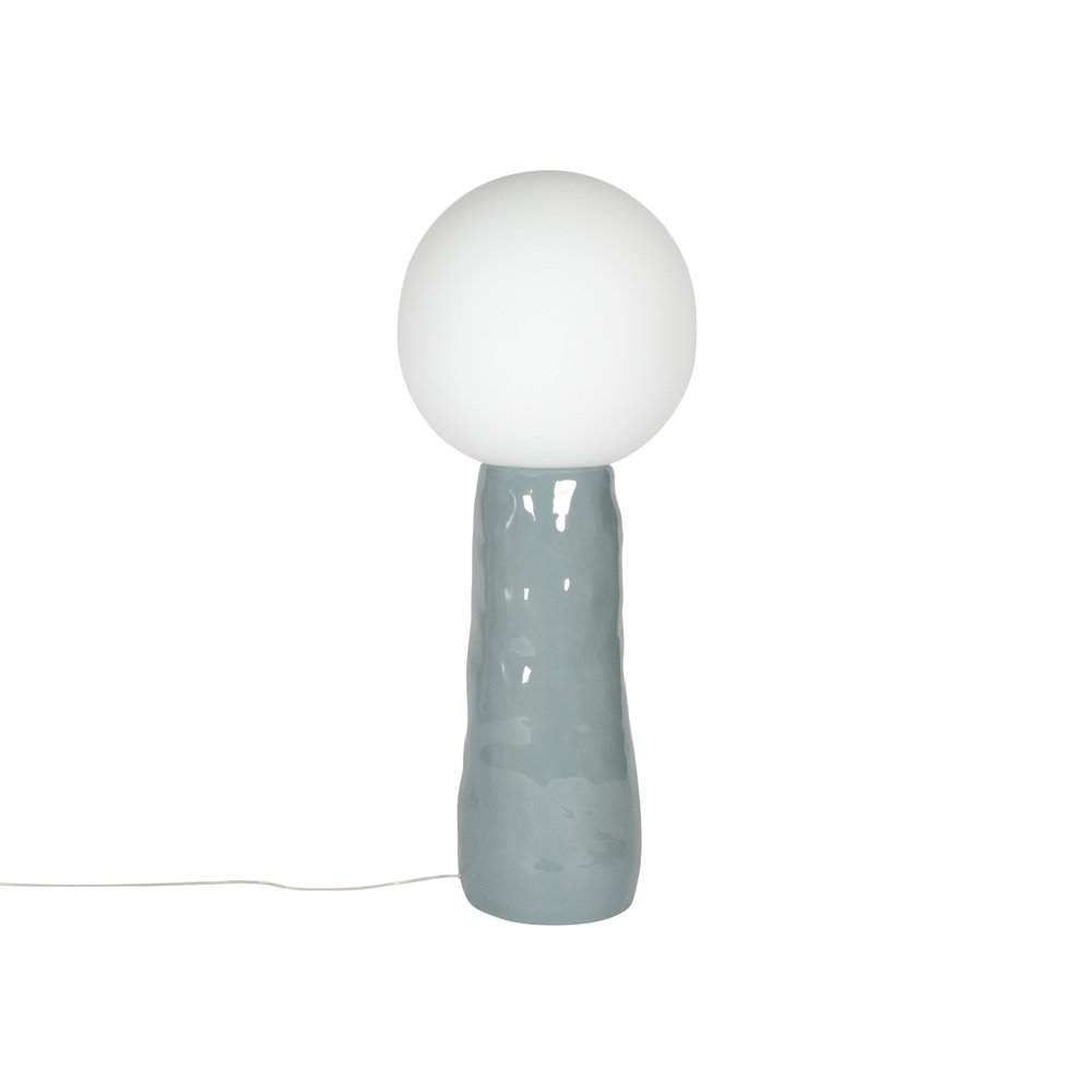 Kokeshi Medium Grey Acetato White Floor Lamp by Pulpo