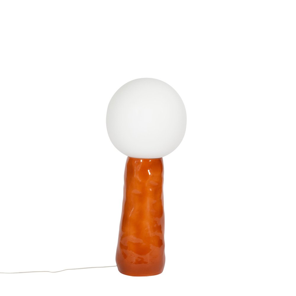 Kokeshi Medium Grey Acetato White Floor Lamp by Pulpo