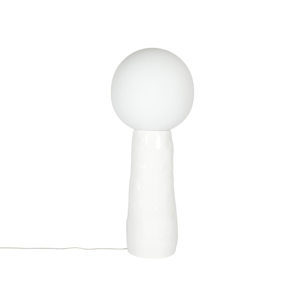 Kokeshi Medium Grey Acetato White Floor Lamp by Pulpo