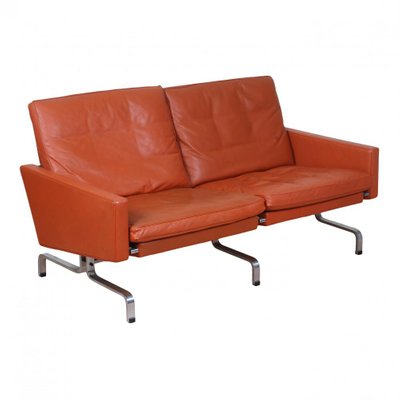 Kold Christensen with Cognac Leather Pk-31/2 Sofa by Poul Kjærholm, 1970s-MTD-1400836