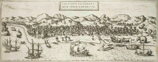 Kolkata (Calecut), Map from ''Civitates Orbis Terrarum'' - by F. Hogenberg - 1575 1575