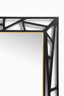 Konkret Mirror in Black Lacquered Wood by Yngve Ekström, 1950s-SC-2034058