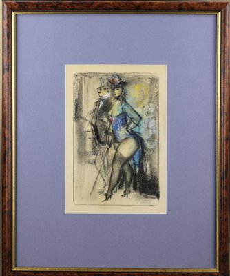 Konstantin Ivanovich Rudakov, Variety Show Dancer, 1990s, Mixed Media on Paper, Framed-WMV-1767182