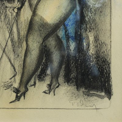 Konstantin Ivanovich Rudakov, Variety Show Dancer, 1990s, Mixed Media on Paper, Framed-WMV-1767182