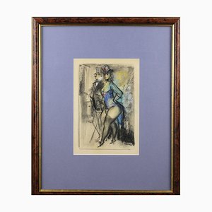 Konstantin Ivanovich Rudakov, Variety Show Dancer, 1990s, Mixed Media on Paper, Framed-WMV-1767182