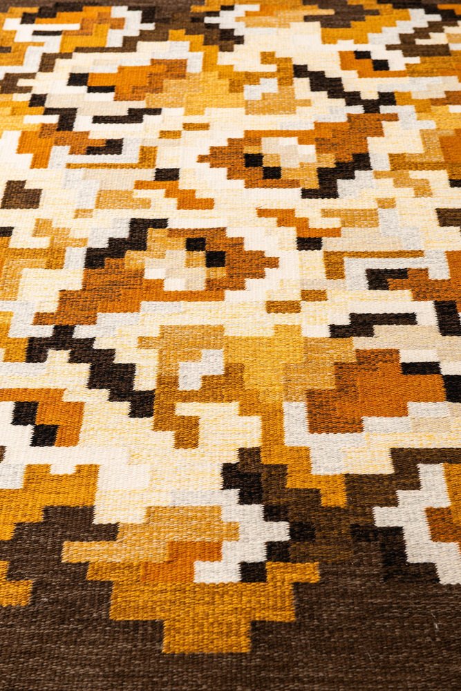 Korall Brun Rug by Erik Lundberg for Vävaregården, Sweden