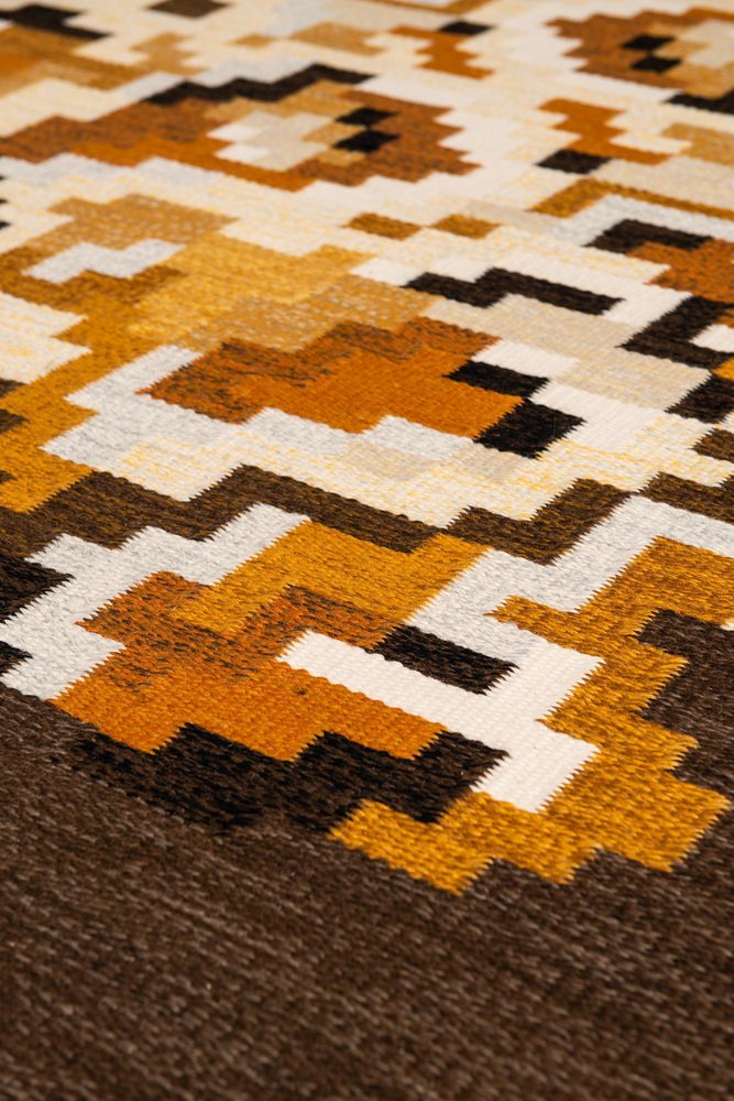 Korall Brun Rug by Erik Lundberg for Vävaregården, Sweden