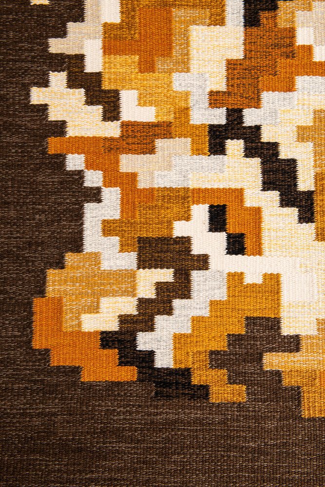 Korall Brun Rug by Erik Lundberg for Vävaregården, Sweden