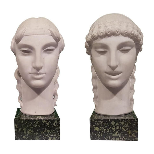 Kore's Head Couple by Nicola D'Antino, 1920s, Set of 2