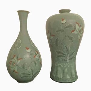 Korea Porcelain Vases, 1960s, Set of 2-JAG-555525