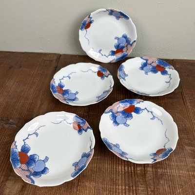 Kozara Porcelain Plates attributed to Shobido Honten & Arita Yaki, 1950s, Set of 5-DWL-2035418