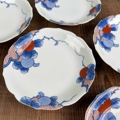 Kozara Porcelain Plates attributed to Shobido Honten & Arita Yaki, 1950s, Set of 5-DWL-2035418