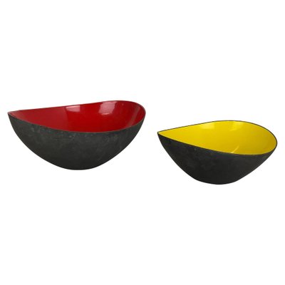 Krenit Metal Bowls attributed to Herbert Krenchel for Ørskov, Torben, Denmark, 1950s, Set of 2-QZ-1776495