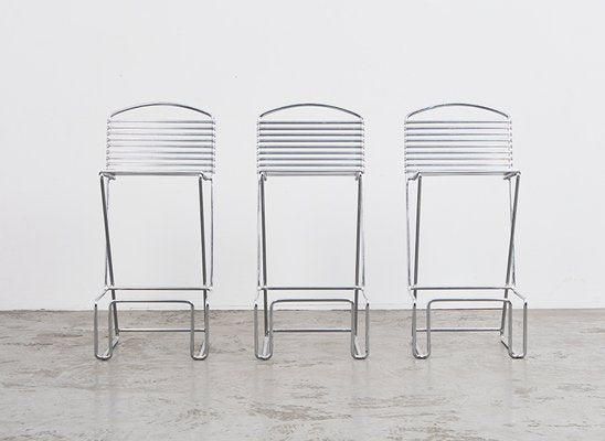 Kreuzschwinger Bar Stools by Till Behrens for Schublach Germany, 1980s, Set of 3-BPT-1706539