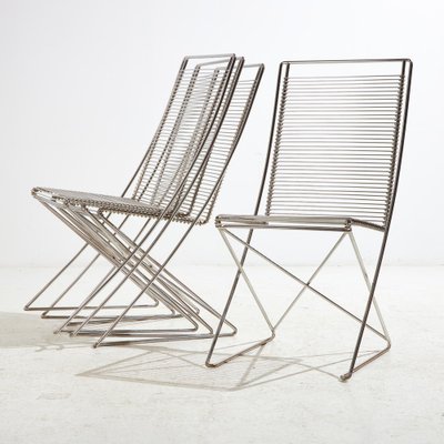 Kreuzschwinger Steel Chairs by Till Behrens for Schlubach, 1980s, Set of 6-CI-1813029