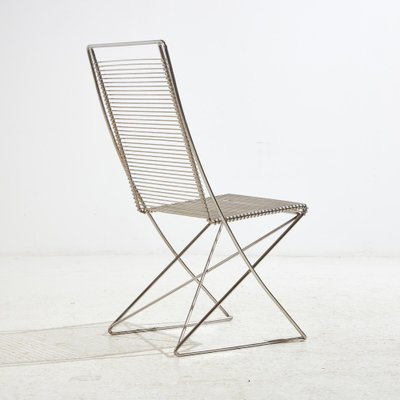 Kreuzschwinger Steel Chairs by Till Behrens for Schlubach, 1980s, Set of 6-CI-1813029