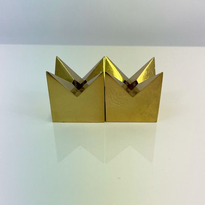 Krona Brass Candleholders by Pierre Forssell for Skultuna, 1960s, Set of 2-SFW-910797