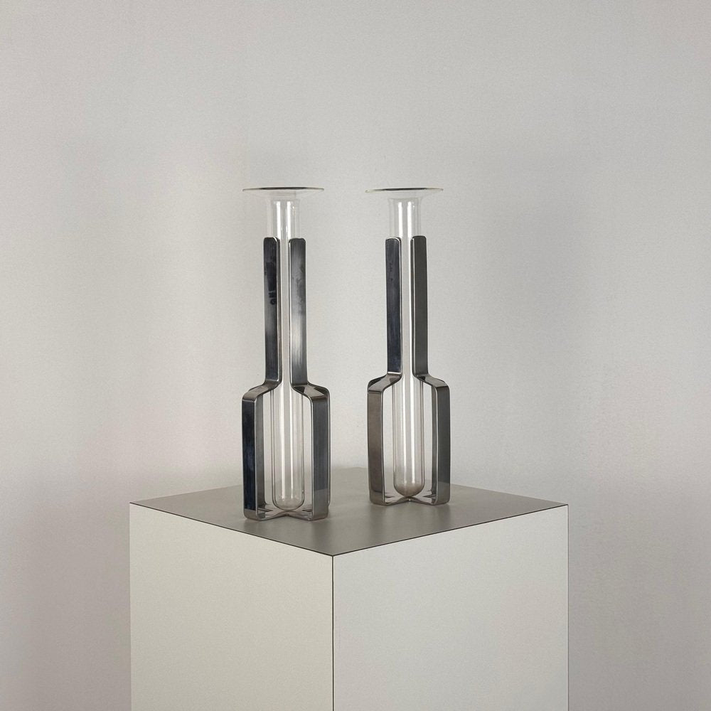 Krupp Milano Single-Flower Vases by Linea Dellorso attributed to G. Gramigna and S. Mazza, 1974, Set of 2