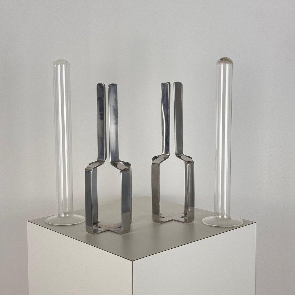 Krupp Milano Single-Flower Vases by Linea Dellorso attributed to G. Gramigna and S. Mazza, 1974, Set of 2