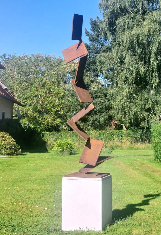 Kuno Vollet, Aspiring Path Sculpture, Rusted Steel