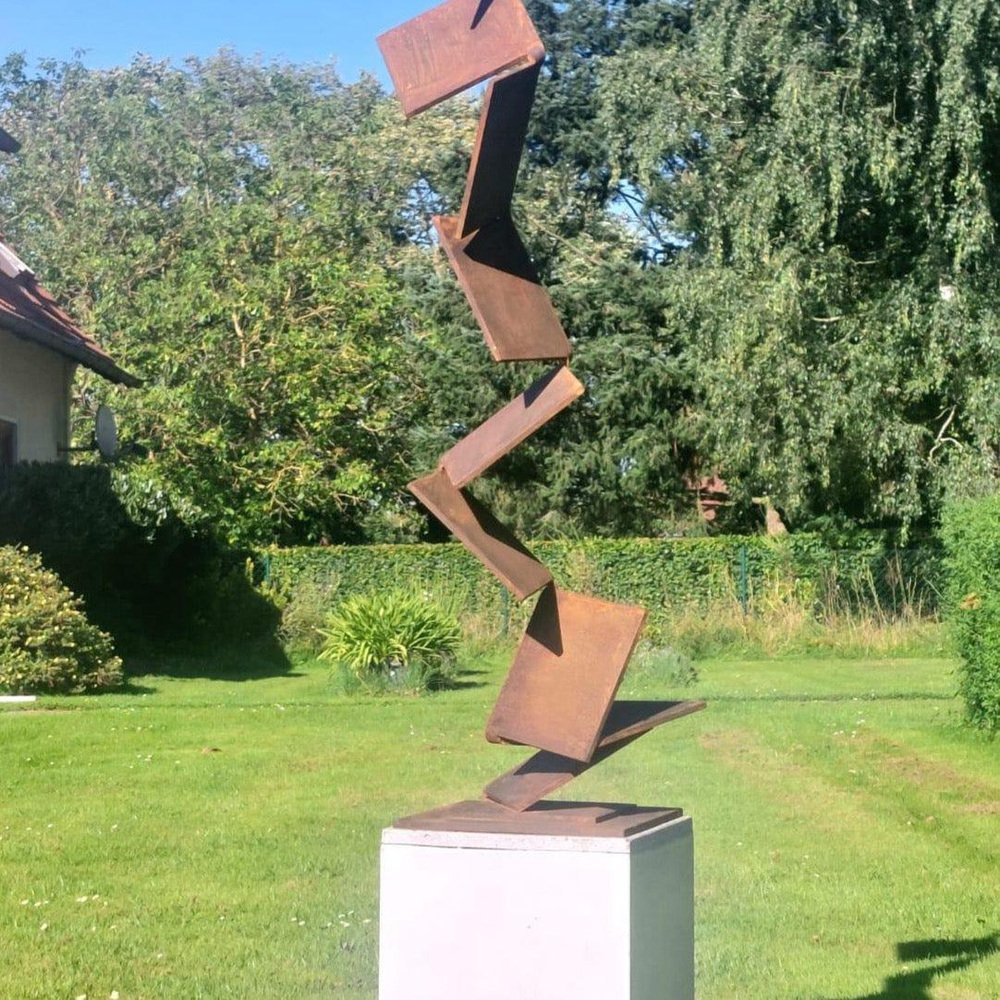 Kuno Vollet, Aspiring Path Sculpture, Rusted Steel