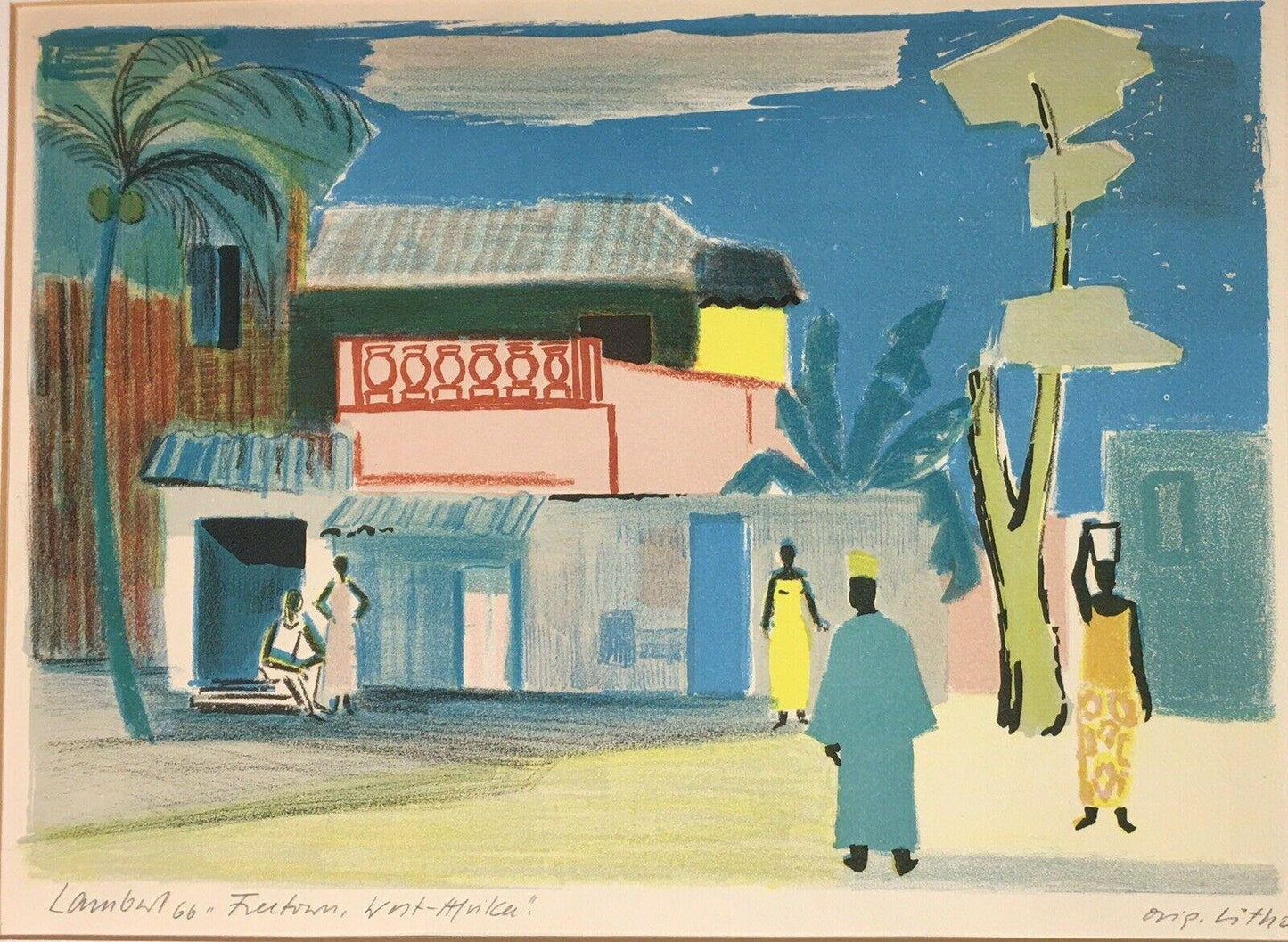 Kurt Lambert, Freetown Sierra Leone, 1966, Lithograph