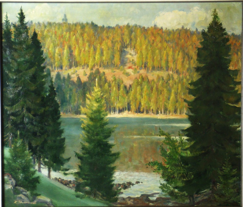 Kurt Thorandt, The Lake in the Black Forest Mountains, Oil on Panel-ZYI-1337922