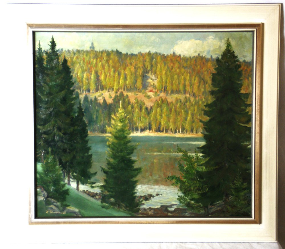 Kurt Thorandt, The Lake in the Black Forest Mountains, Oil on Panel-ZYI-1337922