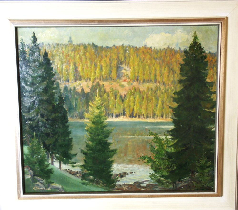 Kurt Thorandt, The Lake in the Black Forest Mountains, Oil on Panel-ZYI-1337922