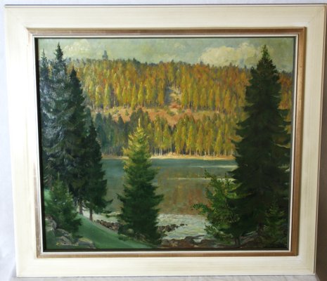 Kurt Thorandt, The Lake in the Black Forest Mountains, Oil on Panel-ZYI-1337922