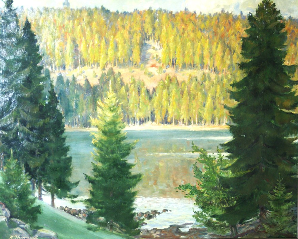 Kurt Thorandt, The Lake in the Black Forest Mountains, Oil on Panel-ZYI-1337922