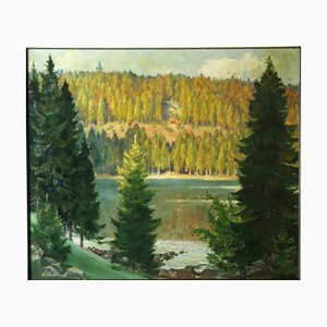 Kurt Thorandt, The Lake in the Black Forest Mountains, Oil on Panel-ZYI-1337922