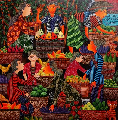 Kusbudiyanto, Traditional Market, 2024, Acrylic on Canvas-CHG-2037829