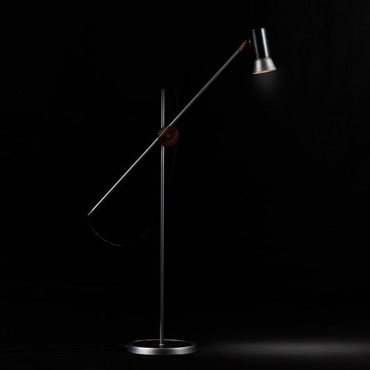 Kusk Iron & Black Leather Floor Lamp by Sabina Grubbeson for Konsthantverk Tyringe