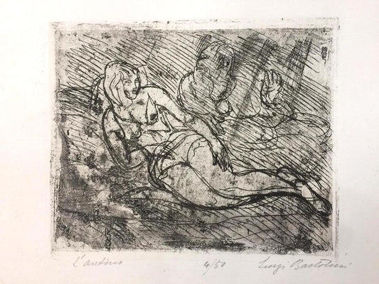 L'Aretino - Etching by Luigi Bartolini - 1957 1957