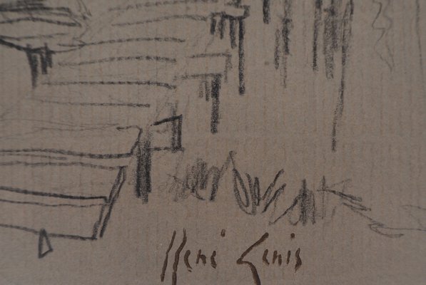 L’Embarcadère aux Joncs Drawing by René Genis-KHH-544345