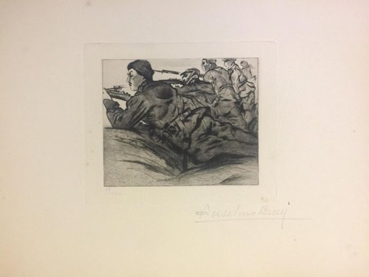 L‘ennemi est en Vue - Original Etching by Anselmo Bucci - 1915 1915-ZCI-757580