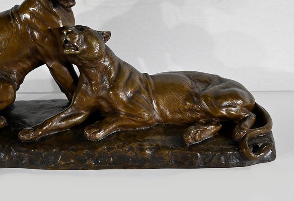 L. Riché, Lionesses, Early 20th Century, Bronze-RVK-1417798