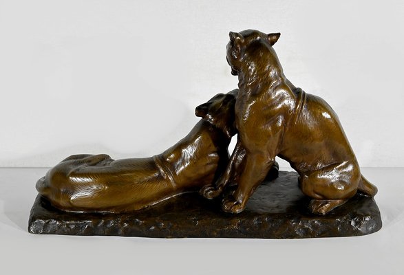 L. Riché, Lionesses, Early 20th Century, Bronze-RVK-1417798